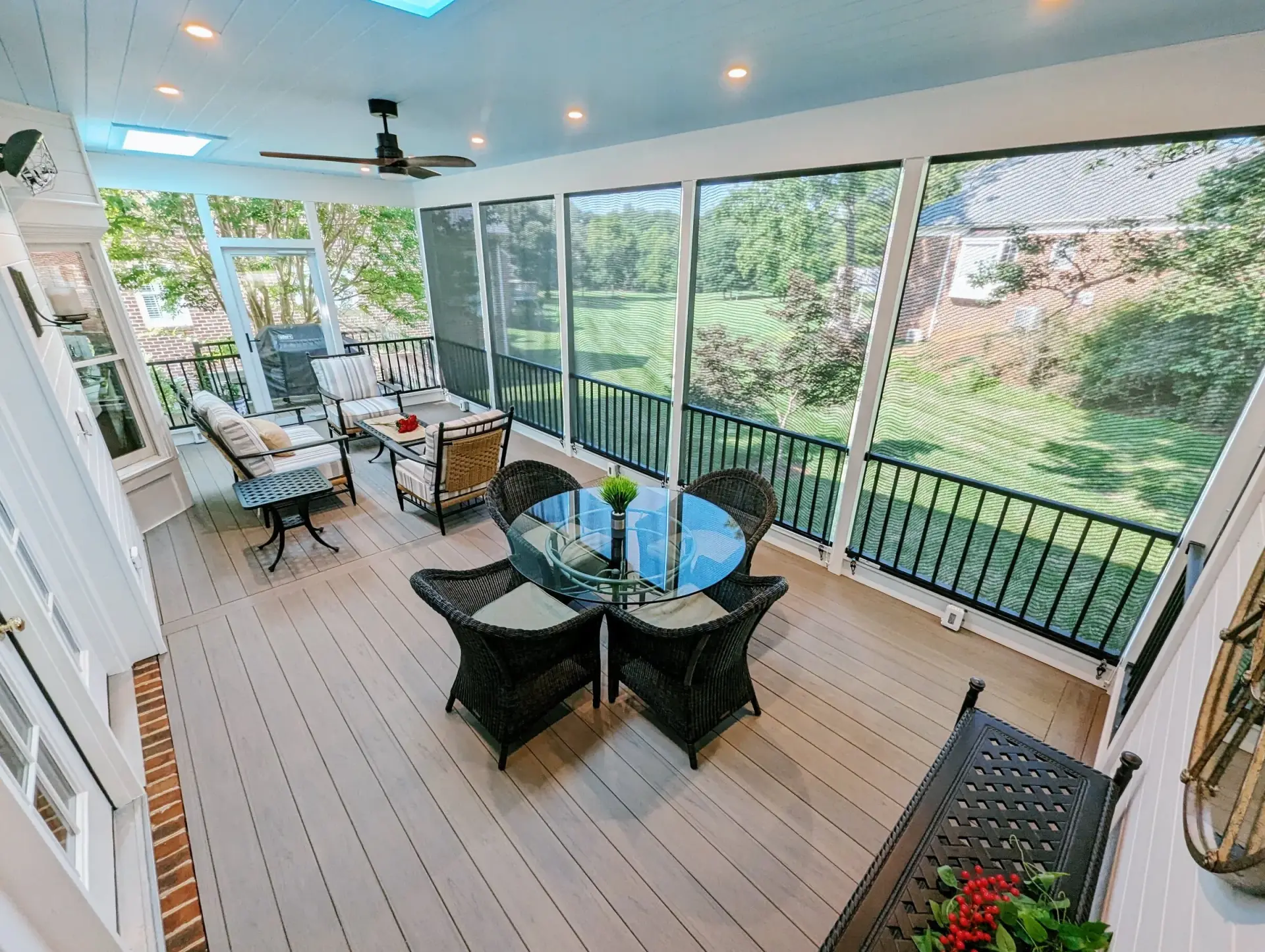 Custom Trex deck and outdoor living space built by Decks by DAK Construction
