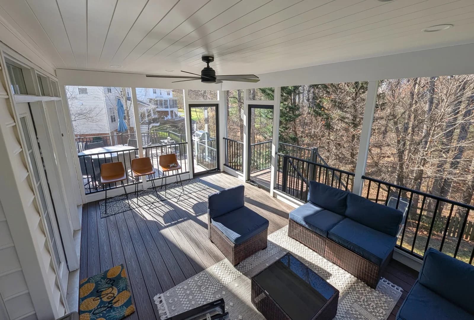 Screen Porch with Trex Lava Rock — Trex Lava Rock · Westbury Tuscany Rails